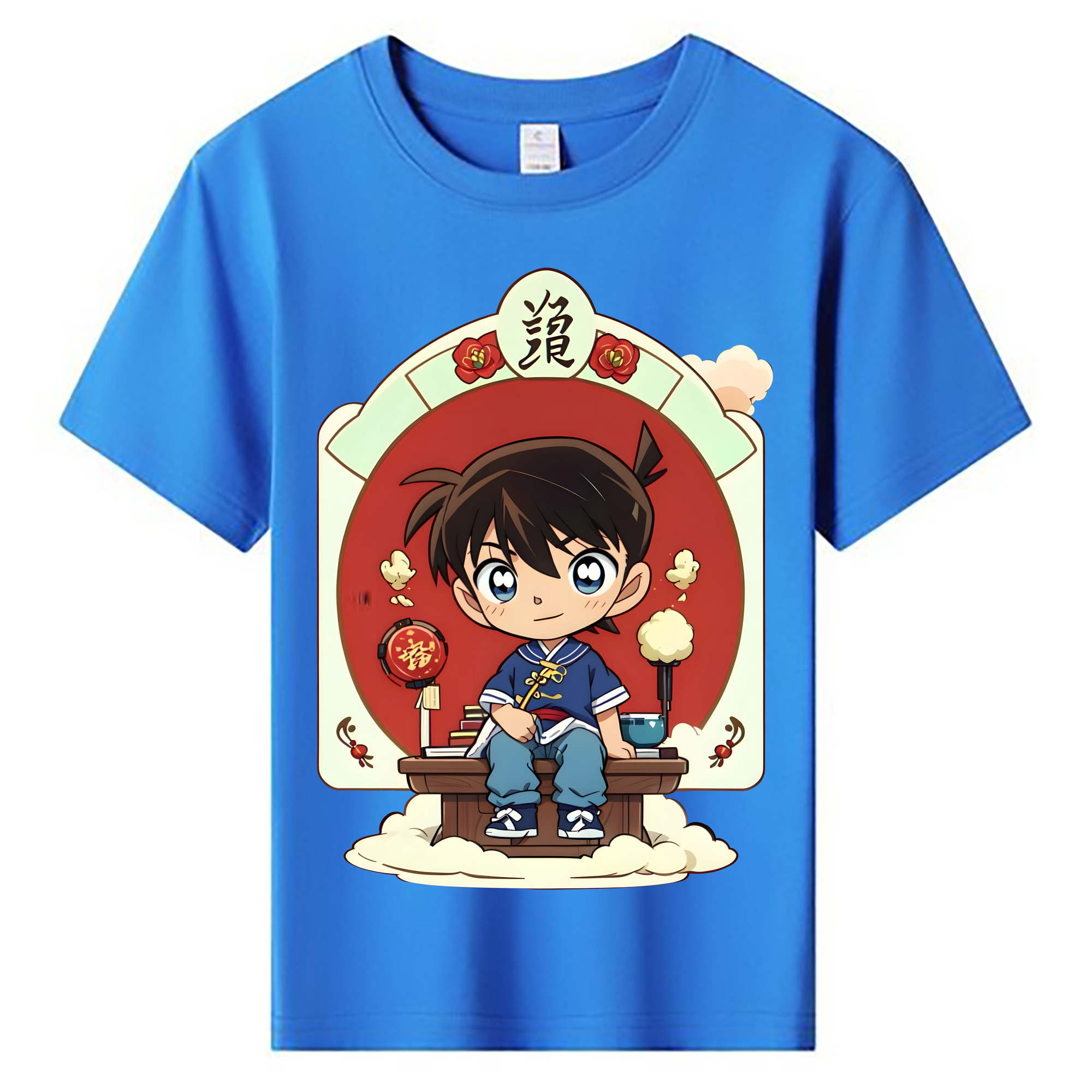 （画像用） 名探偵コナン 江戸川 コナン Detective Conan Conan Edogawa 綿100％キッズTシャツ（フロントプリント）